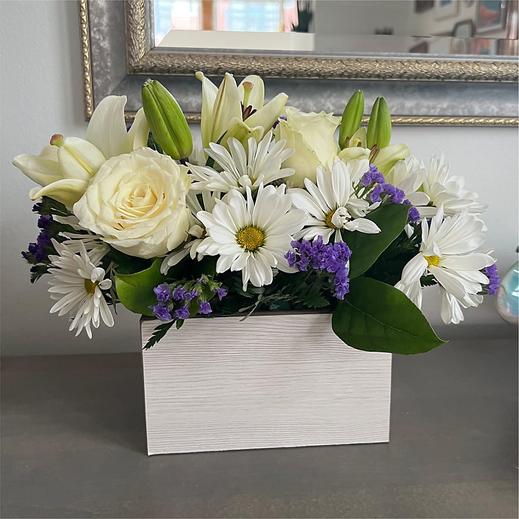 Beyond Blue Box Bouquet – STEMZ FLORIST & TREASURES, Calgary AB