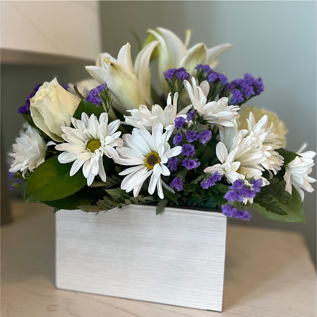 Beyond Blue Box Bouquet – STEMZ FLORIST & TREASURES, Calgary AB