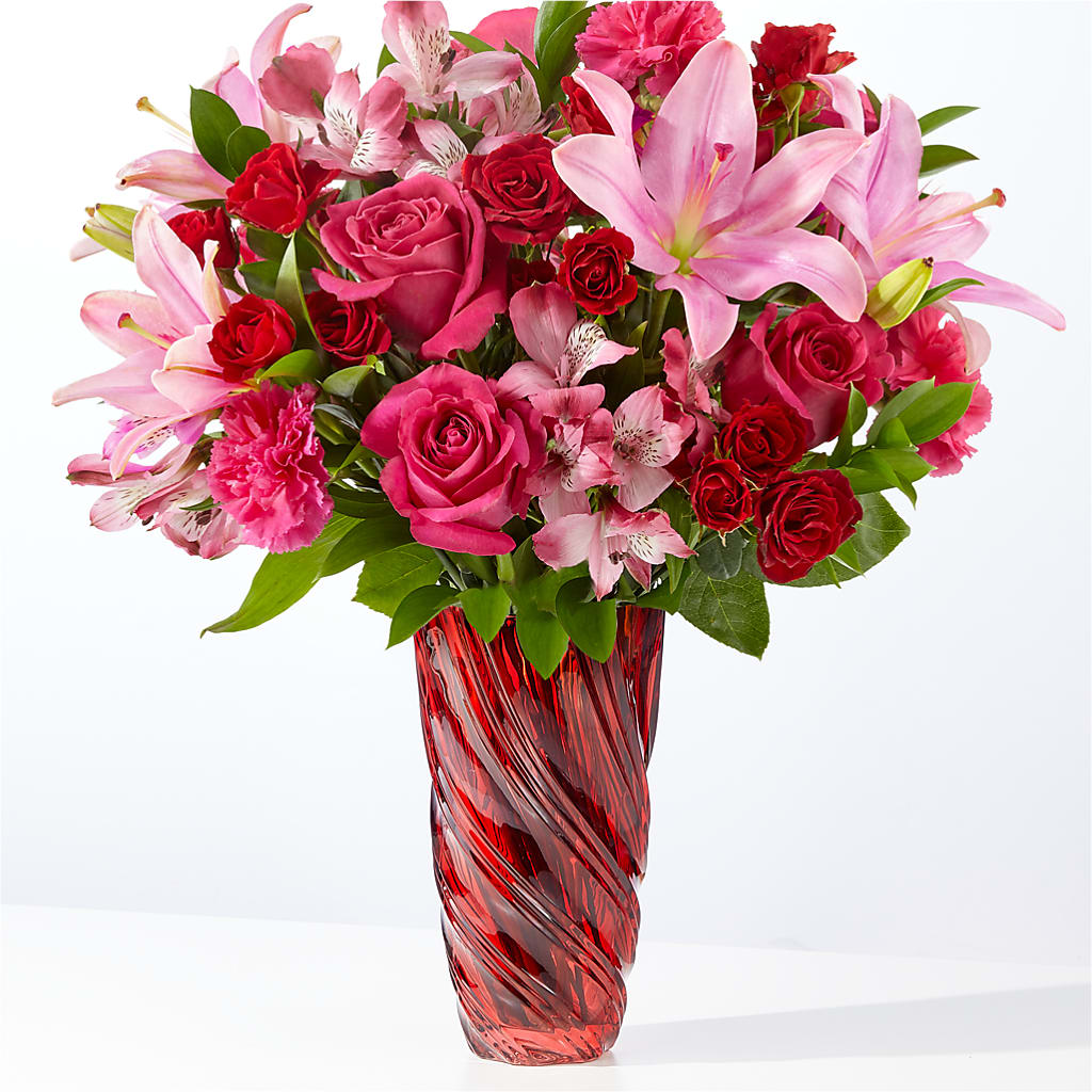 In Love Bouquet with Luxe Swirl Vase – STEMZ FLORIST & TREASURES, Calgary AB
