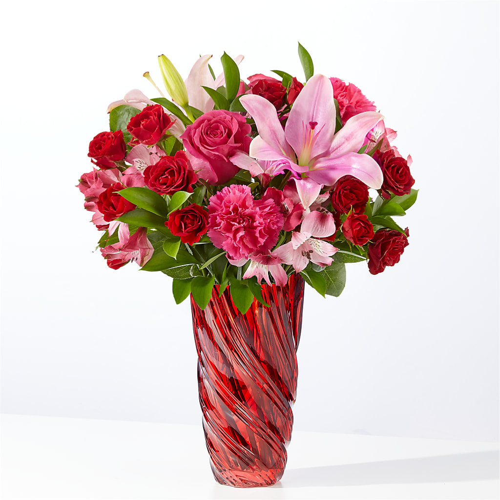 In Love Bouquet with Luxe Swirl Vase – STEMZ FLORIST & TREASURES, Calgary AB