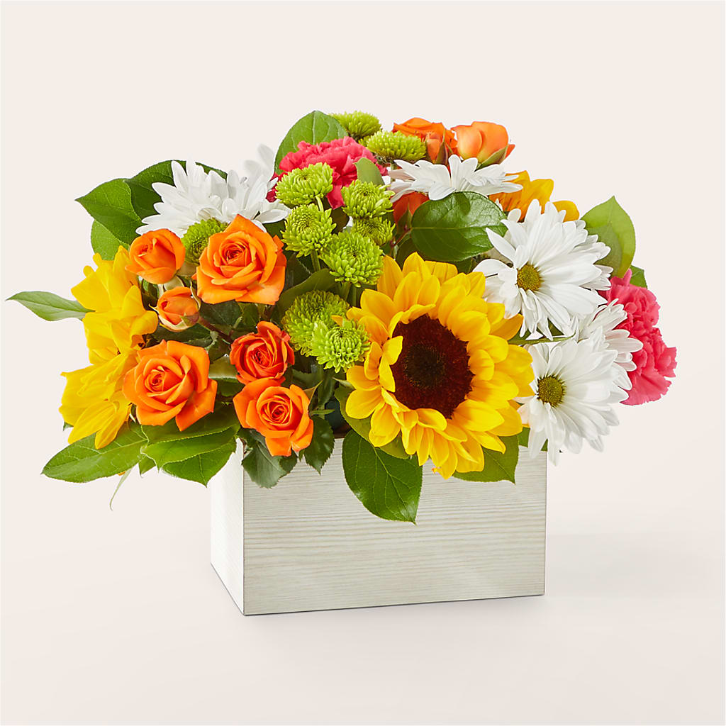 Sun-drenched Blooms Box Bouquet – STEMZ FLORIST & TREASURES, Calgary AB