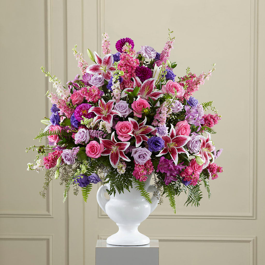 Peaceful Tribute Arrangement – STEMZ FLORIST & TREASURES, Calgary AB