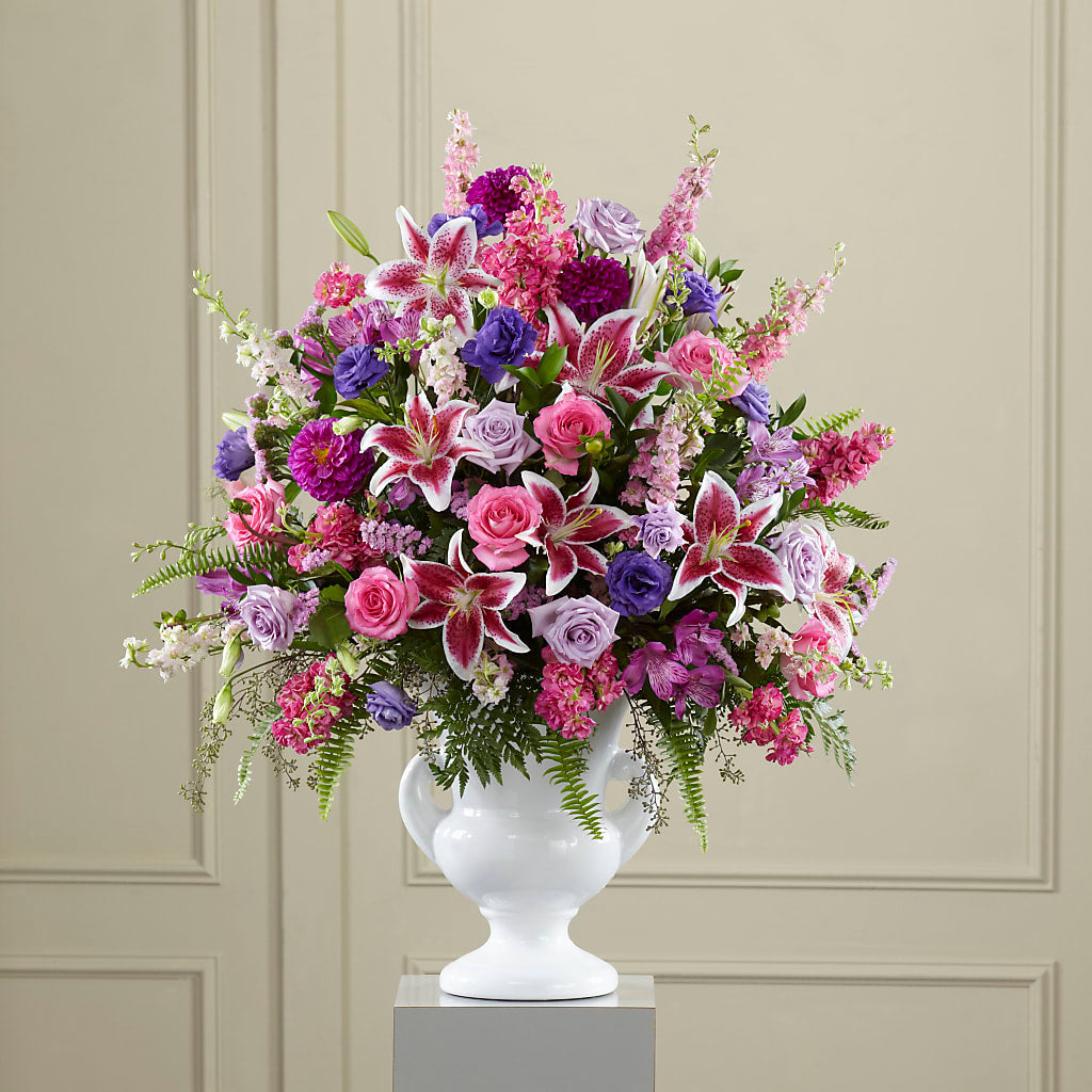 Peaceful Tribute Arrangement – STEMZ FLORIST & TREASURES, Calgary AB