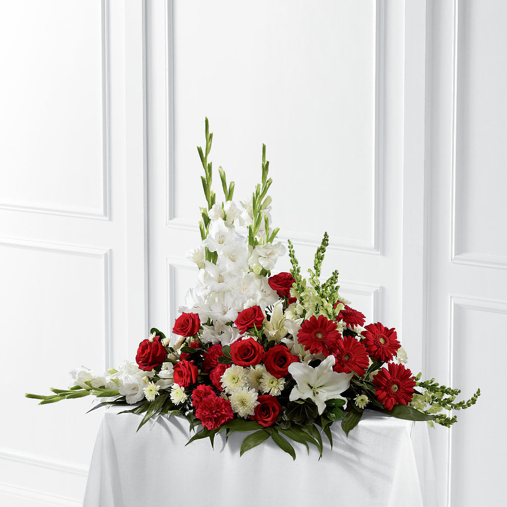 Crimson & White Arrangement – STEMZ FLORIST & TREASURES, Calgary AB