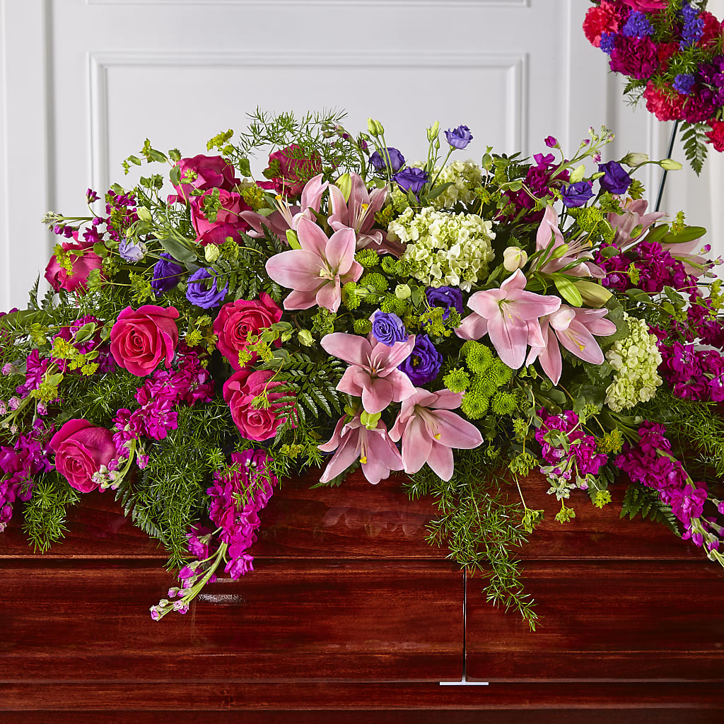 Radiant Tribute Casket Spray – STEMZ FLORIST & TREASURES, Calgary AB