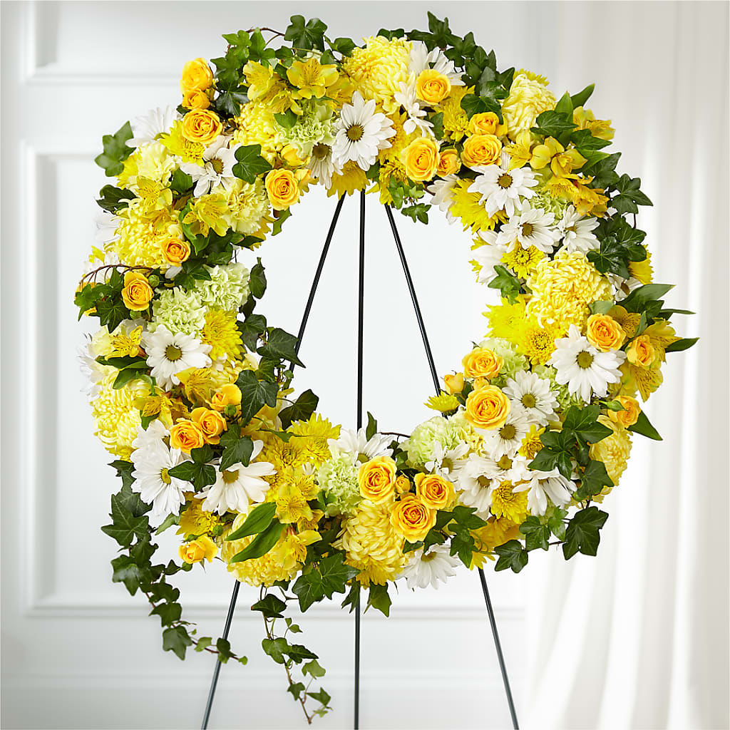 Golden Remembrance Wreath – STEMZ FLORIST & TREASURES, Calgary AB