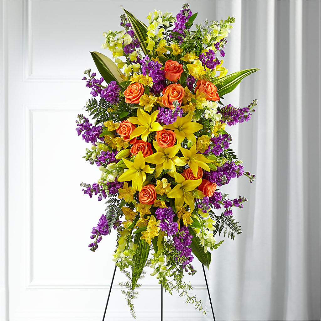 Thoughtful Prayers Standing Spray – STEMZ FLORIST & TREASURES, Calgary AB