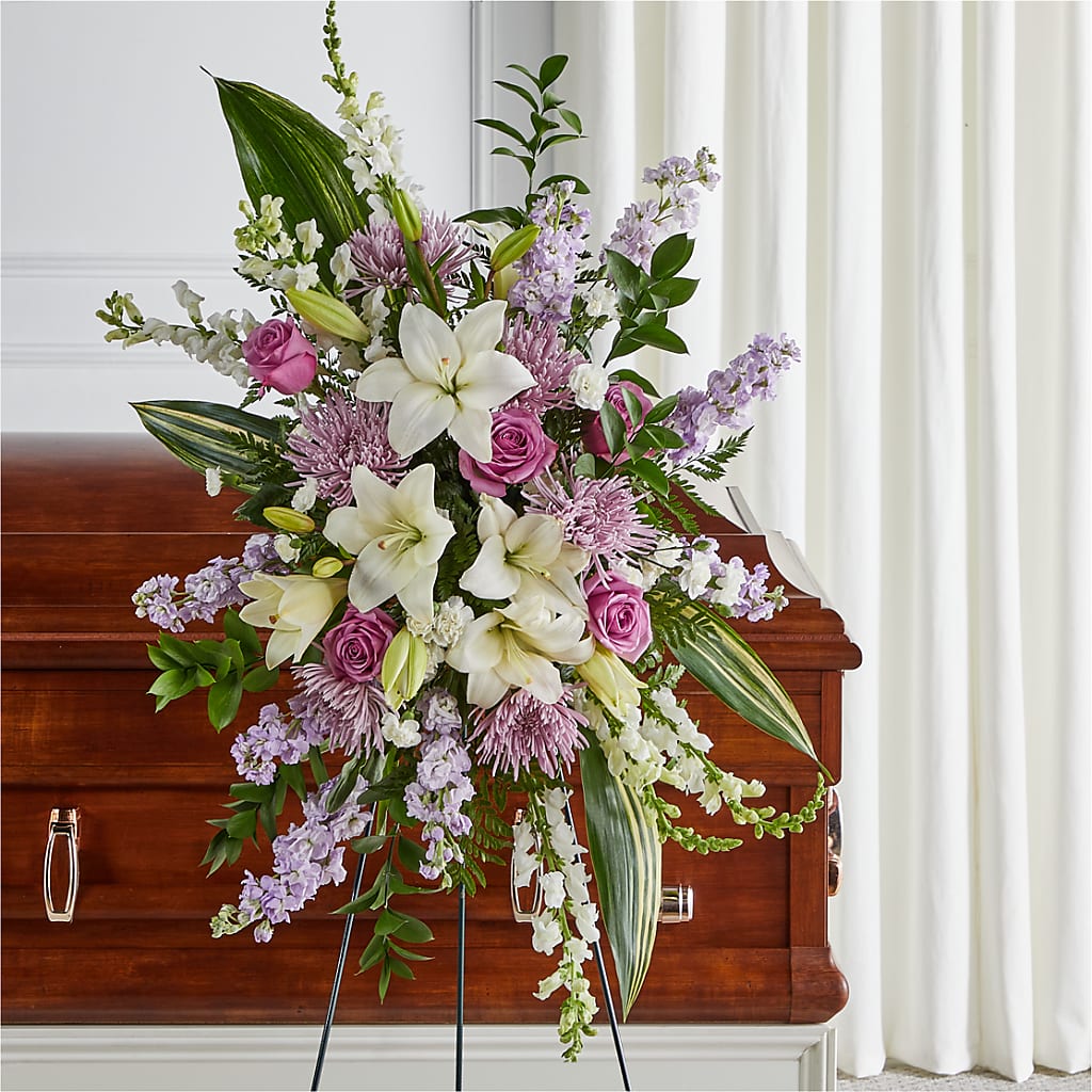 Grateful Hearts Standing Spray – STEMZ FLORIST & TREASURES, Calgary AB