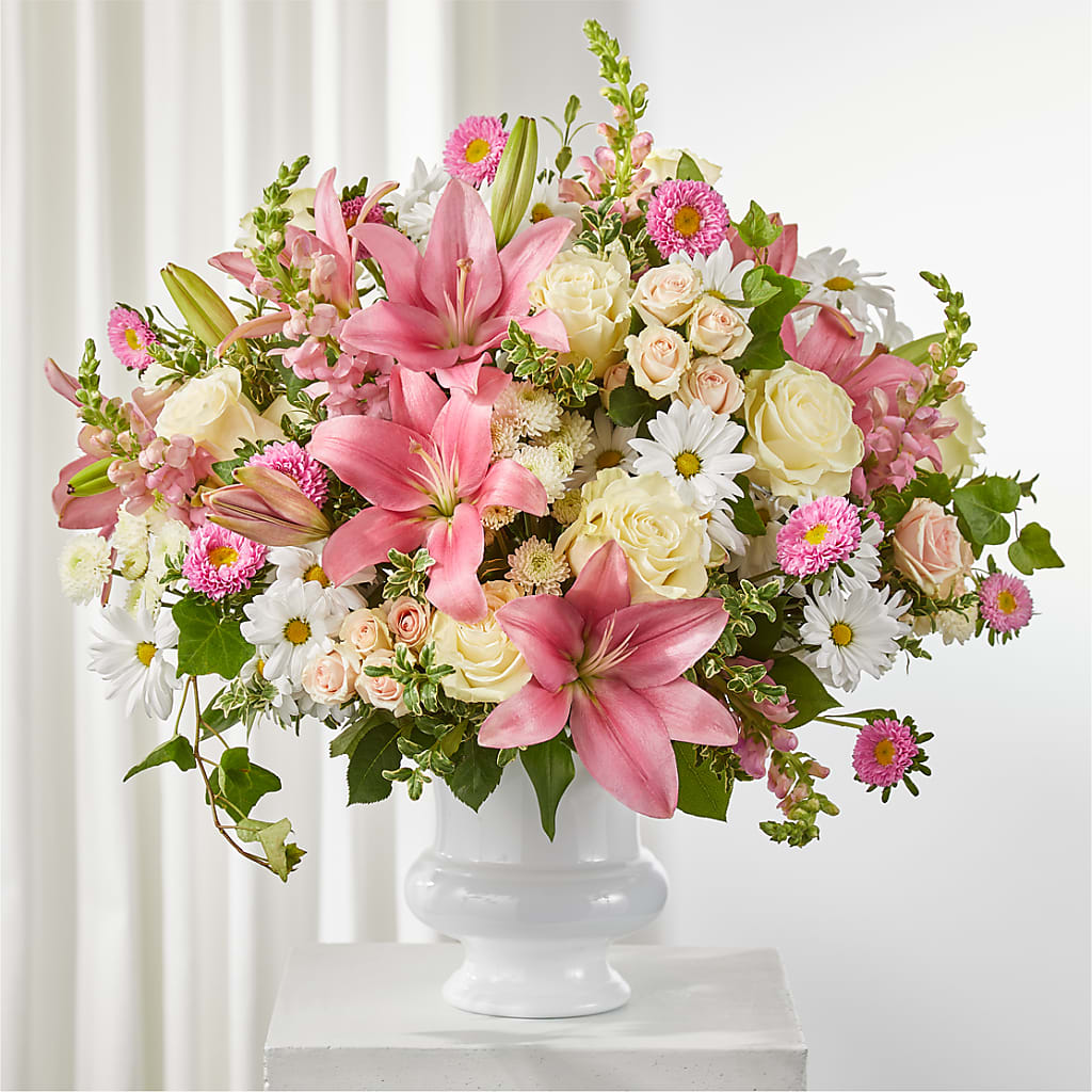 Empathetic Blooms Urn Arrangement – STEMZ FLORIST & TREASURES, Calgary AB