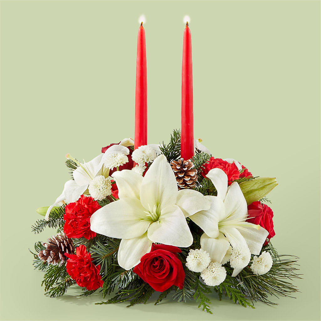 Seasonal Festivities Centerpiece – STEMZ FLORIST & TREASURES, Calgary AB