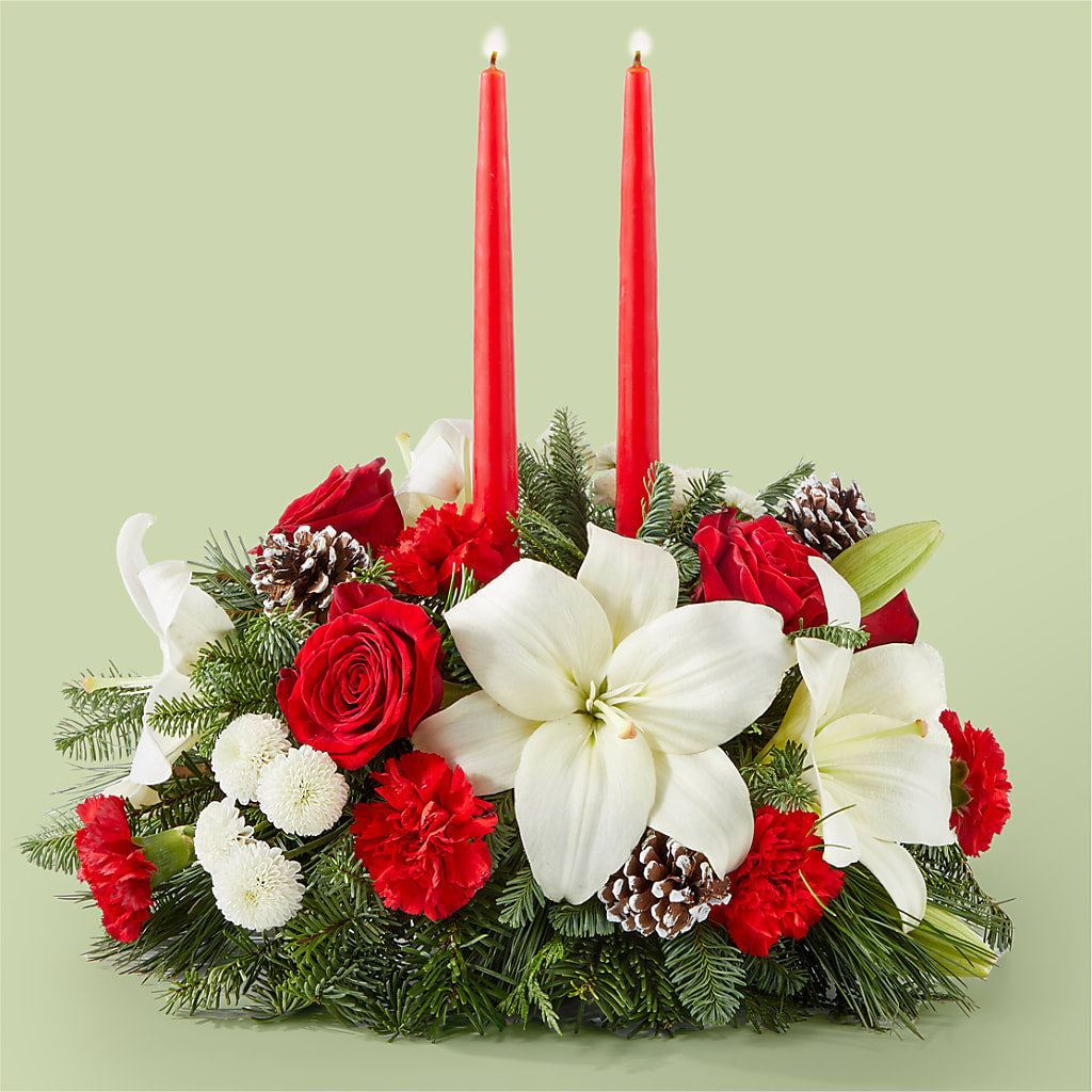 Seasonal Festivities Centerpiece – STEMZ FLORIST & TREASURES, Calgary AB