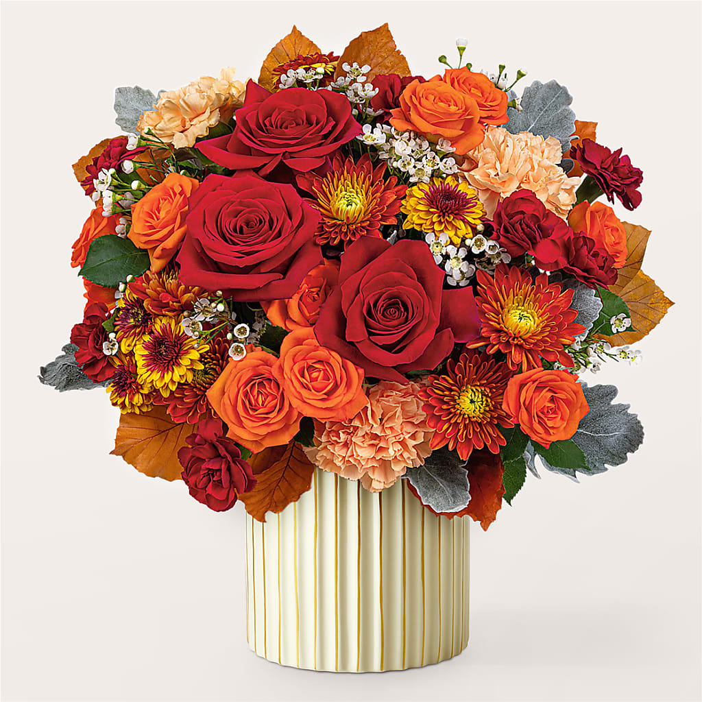 Merlot Bouquet with Ivory Vase – STEMZ FLORIST & TREASURES, Calgary AB