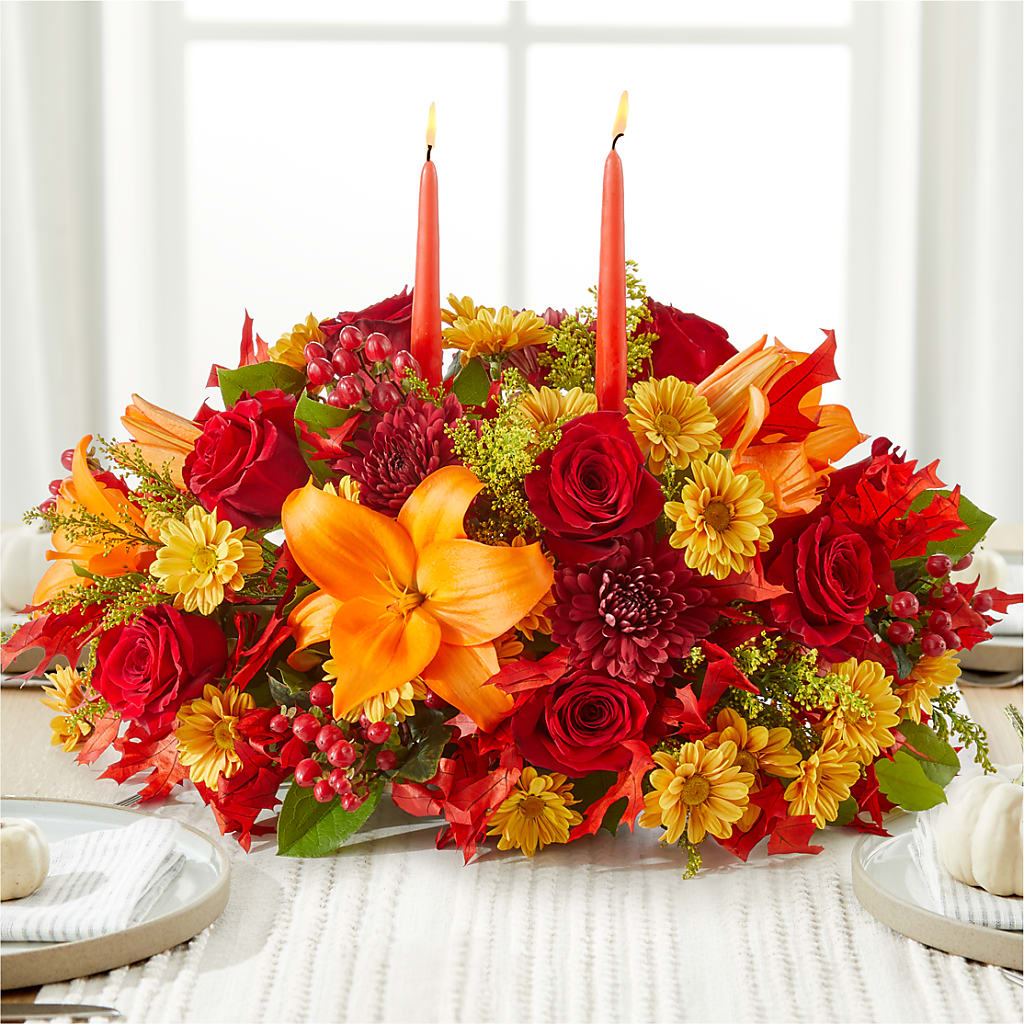 Autumn's Embrace Centerpiece – STEMZ FLORIST & TREASURES, Calgary AB
