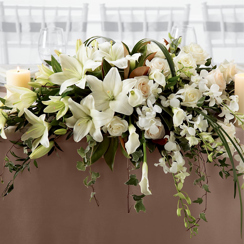 White Linen Arrangement – STEMZ FLORIST & TREASURES, Calgary AB