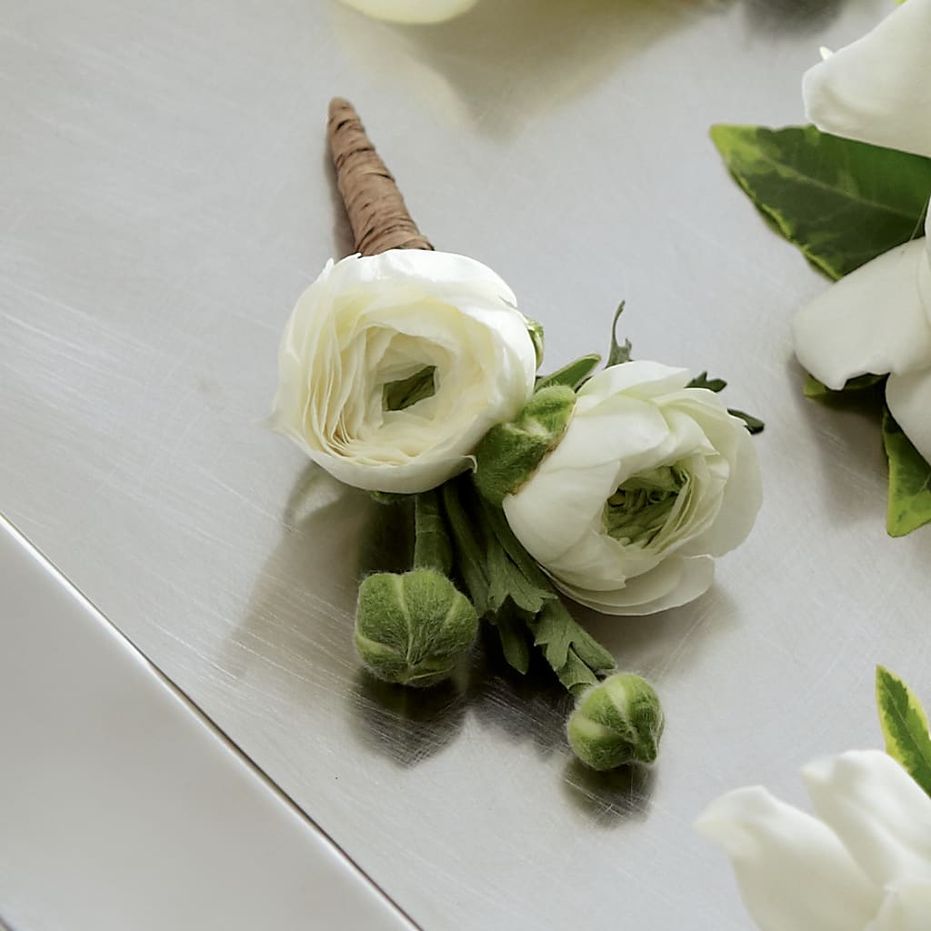 White Ranunculus Boutonniere – STEMZ FLORIST & TREASURES, Calgary AB