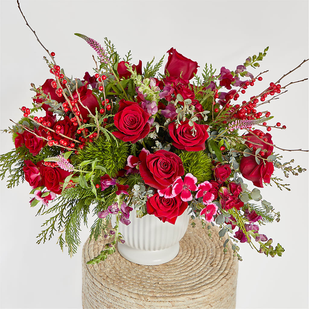 Big Red Bow Bouquet – STEMZ FLORIST & TREASURES, Calgary AB