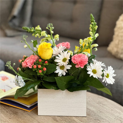 Sun Salutation Box Bouquet – STEMZ FLORIST & TREASURES, Calgary AB