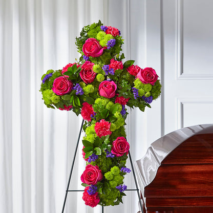 Tribute Rose Floral Cross – STEMZ FLORIST & TREASURES, Calgary AB