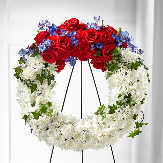 Patriotic Passion Wreath – STEMZ FLORIST & TREASURES, Calgary AB