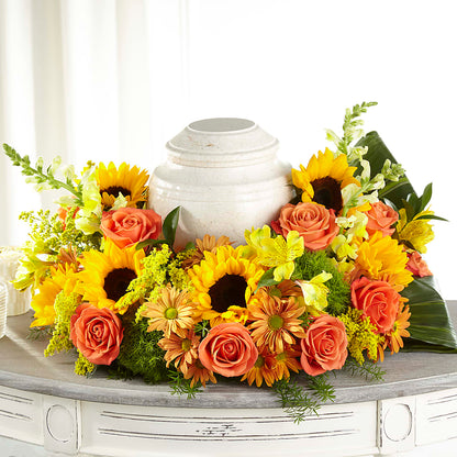 Faithful Sunflower Cremation Adornment – STEMZ FLORIST & TREASURES, Calgary AB