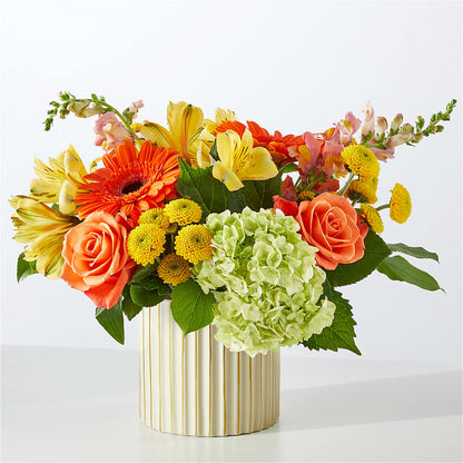Autumn Sunshine Bouquet with Ivory Vase – STEMZ FLORIST & TREASURES, Calgary AB