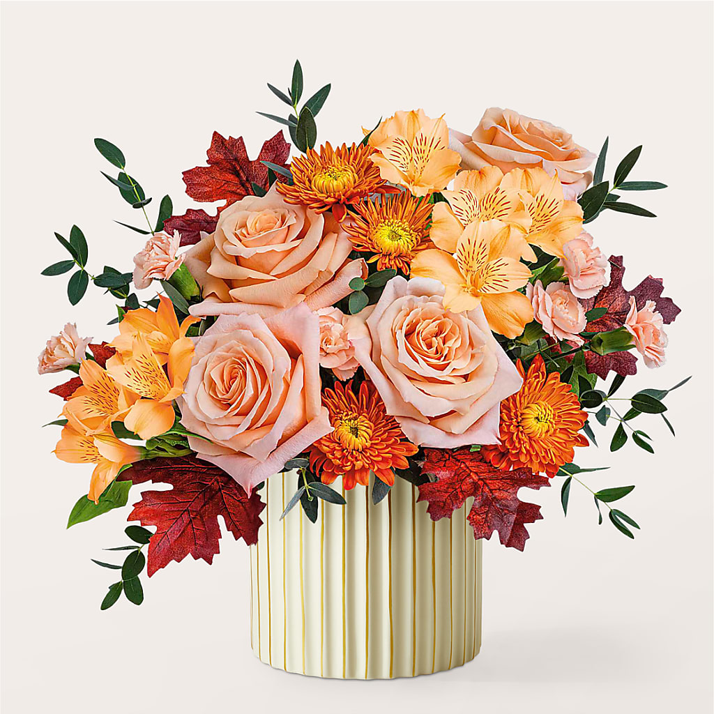 Spiced Latte Bouquet with Ivory Vase – STEMZ FLORIST & TREASURES, Calgary AB