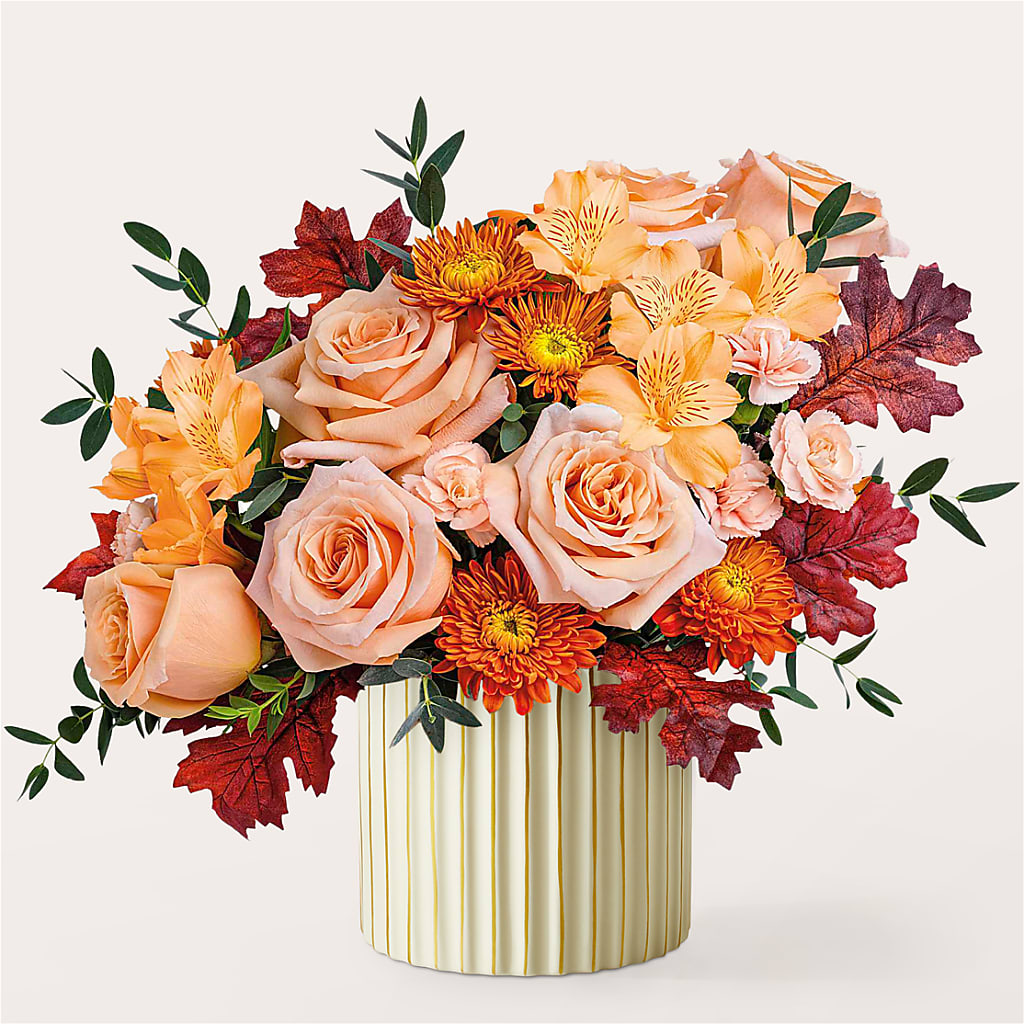 Spiced Latte Bouquet with Ivory Vase – STEMZ FLORIST & TREASURES, Calgary AB