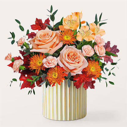 Spiced Latte Bouquet with Ivory Vase – STEMZ FLORIST & TREASURES, Calgary AB