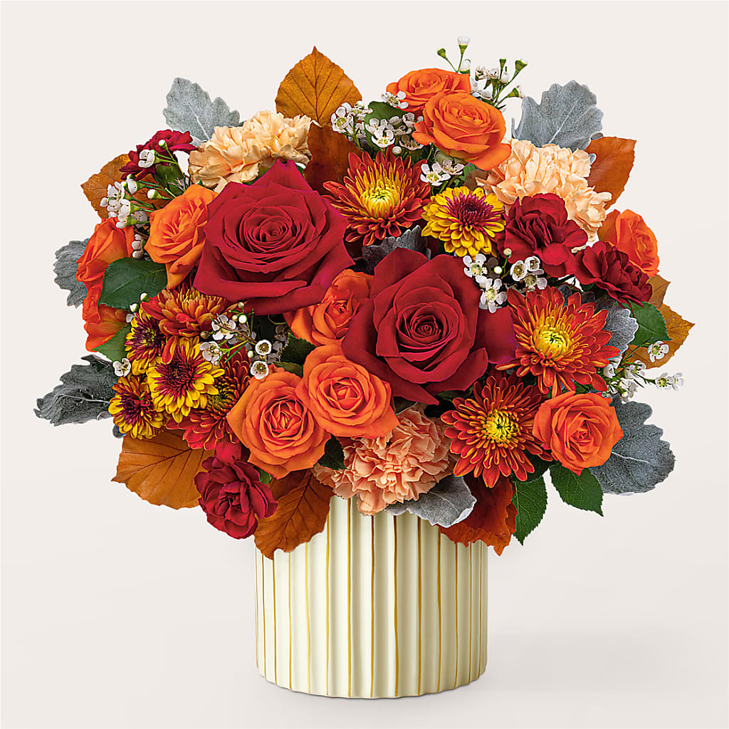 Merlot Bouquet with Ivory Vase – STEMZ FLORIST & TREASURES, Calgary AB