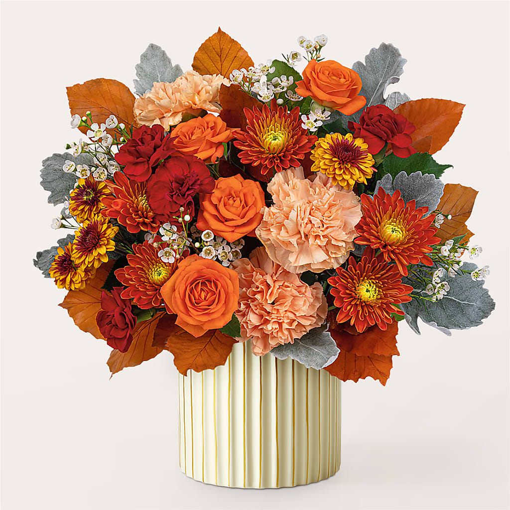 Merlot Bouquet with Ivory Vase – STEMZ FLORIST & TREASURES, Calgary AB