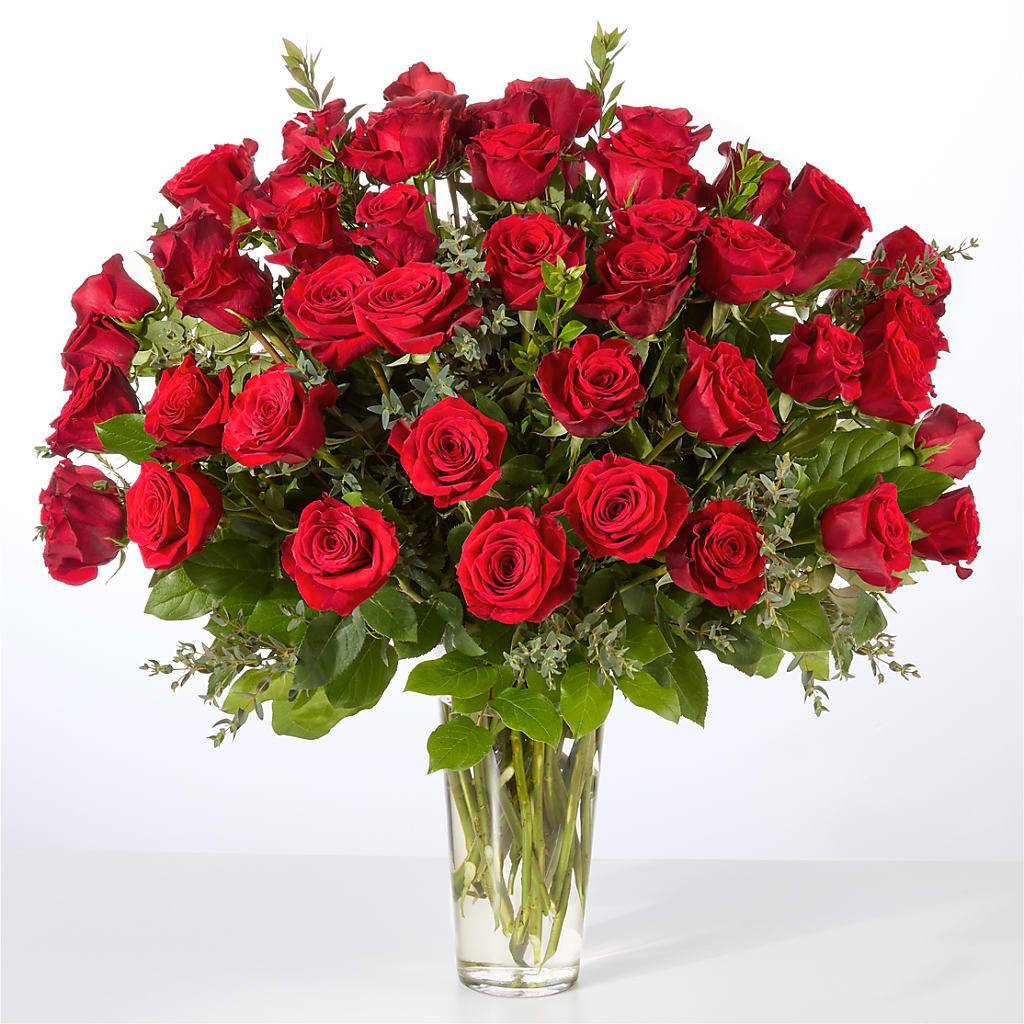 Forever Yours Fifty Stem Red Rose Bouquet – STEMZ FLORIST & TREASURES, Calgary AB