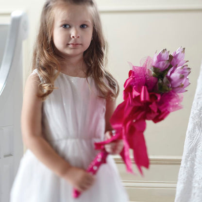 Sparkle Pink Flower Girl Bouquet – STEMZ FLORIST & TREASURES, Calgary AB