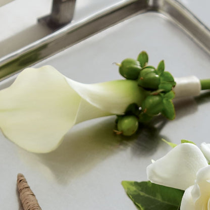 White Calla Boutonniere – STEMZ FLORIST & TREASURES, Calgary AB