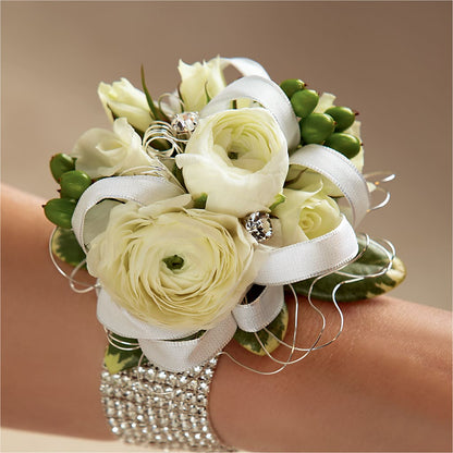 White Wedding Corsage – STEMZ FLORIST & TREASURES, Calgary AB